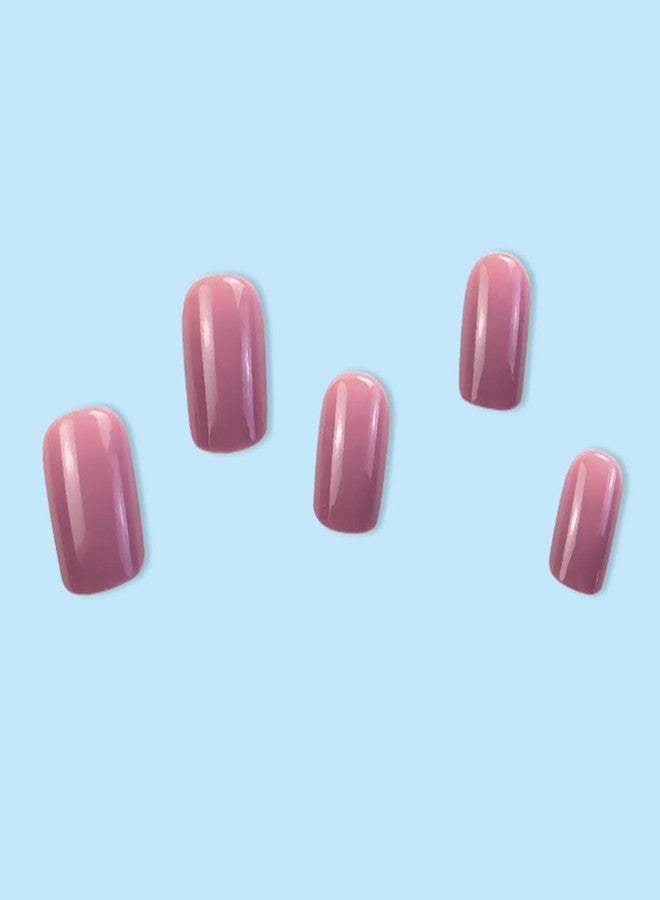 YoYoee 24Pes Short Press on Nails - Square Fake Nails Solid Color False Nails Glossy Full Cover Nails Tips for Women - Image 2